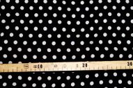 Tissu Viscose Imprimée Pois Noir/Blanc -Au Mètre