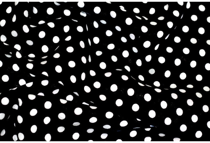 Tissu Viscose Imprimée Pois Noir/Blanc -Au Mètre