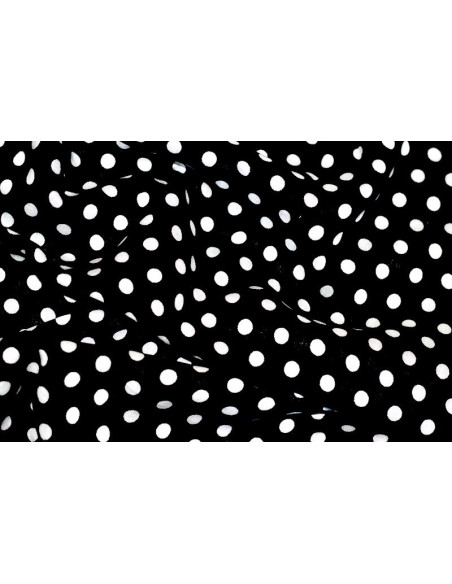 Tissu Viscose Imprimée Pois Noir/Blanc -Au Mètre