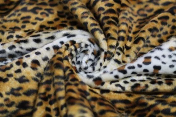 Tissu Fourrure synthétique léopard -Au Mètre