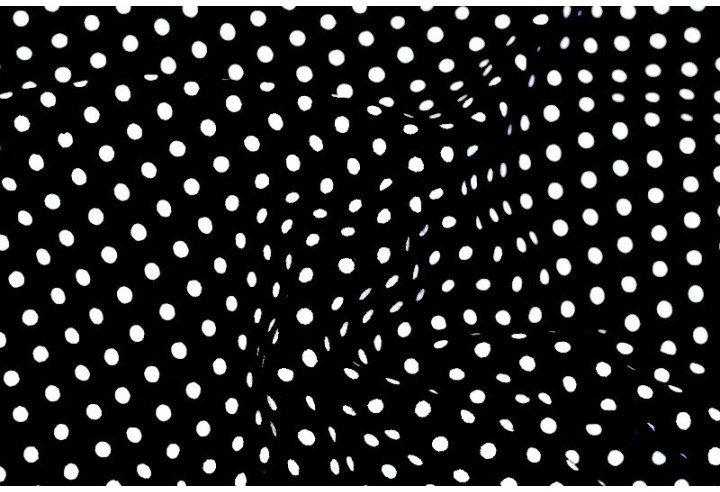 Tissu Viscose Imprimée Petit Pois Noir/Blanc -Au Mètre