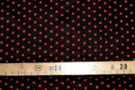 Tissu Viscose Imprimée Petit Pois Noir/Rouge -Au Mètre