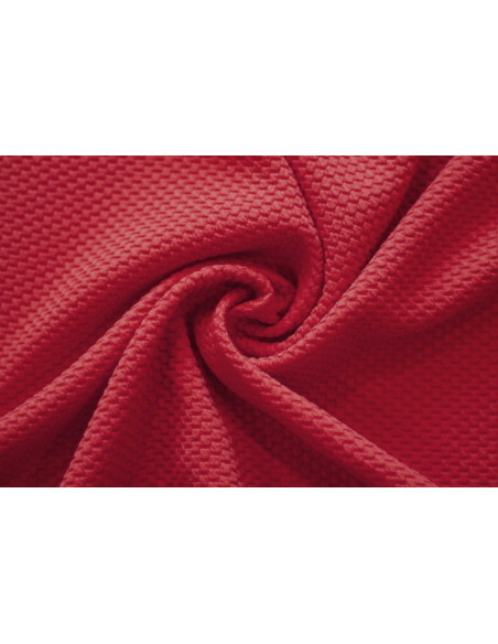 Tissu Nid d'abeille Rouge -Au metre