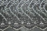 Tissu Tulle Perlé Noir Argent -Coupon de 3m40
