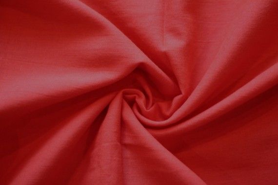 Tissu Voile Uni 100% Coton Rouge -Coupon de 3 mètres