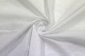 Tissu Voile à Pois Uni Blanc -Au Mètre