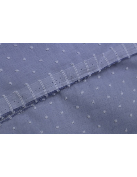 Tissu Voile à Pois Uni Jean -Au Mètre