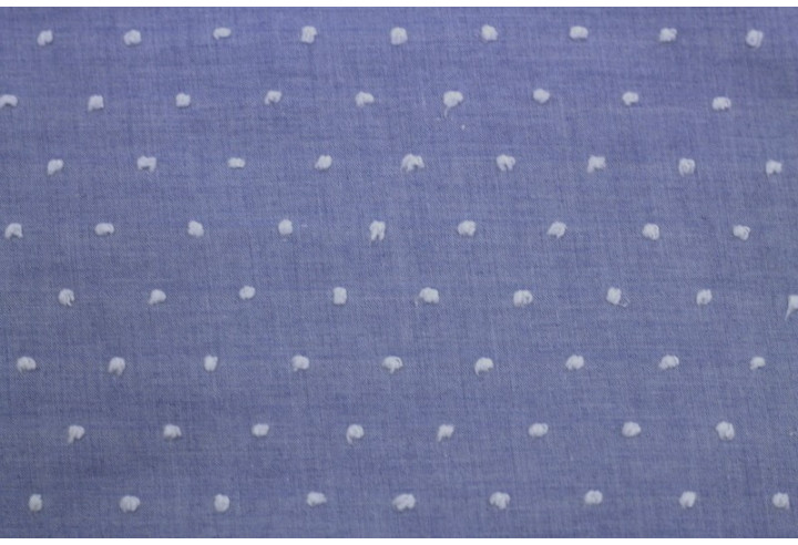 Tissu Voile à Pois Uni Jean -Au Mètre