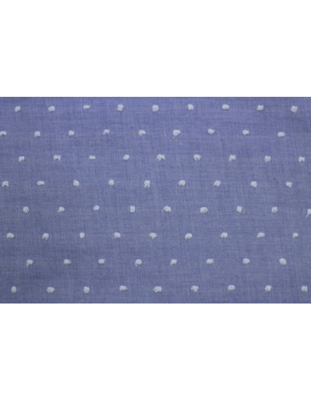 Tissu Voile à Pois Uni Jean -Au Mètre
