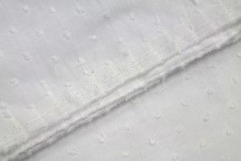 Tissu Voile a Pois Uni Blanc -Coupon de 3 metres