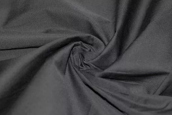 Tissu Popeline Unie Noire de Qualité, Coupon 3 mètres