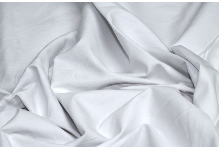 Tissu Popeline Unie Blanche de Qualité, Coupon 3 mètres