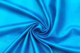 Tissu Suédine Laquée Serpent Turquoise -Coupon de 3 mètres