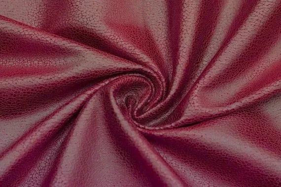 Tissu Suedine Laquee Serpent Rouge -Coupon de 3 metres