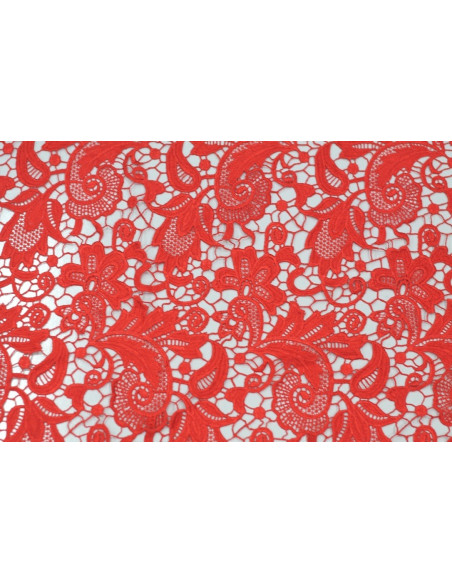 Tissu Guipure Rouge -Au Metre