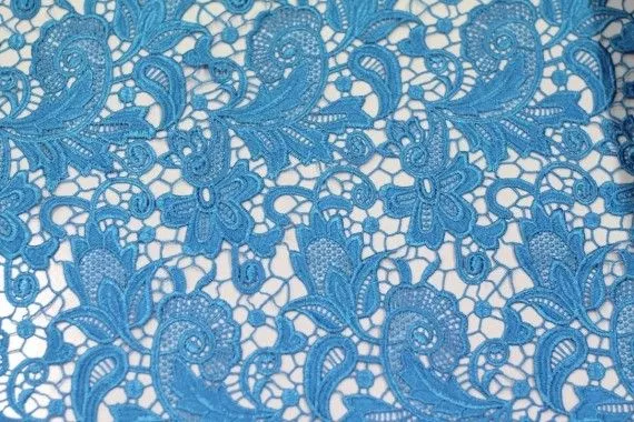 Tissu Guipure Turquoise -Au Mètre