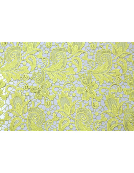 Tissu Guipure Jaune Pale -Au Metre