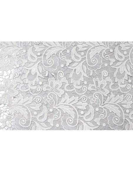 Tissu Guipure Blanc Optique -Au Metre