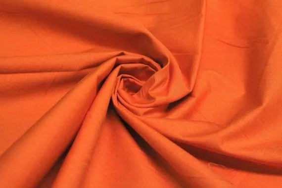 Tissu Popeline Unie Orange de Qualité, Coupon 3 mètres