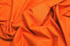 Tissu Popeline Unie Orange de Qualité, Coupon 3 mètres