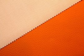 Tissu Simili Cuir Orange -Au Mètre