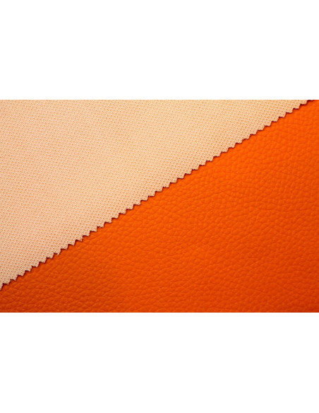 Tissu Simili Cuir Orange -Au Mètre