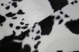 Tissu Fourrure synthétique Vache Noir/Blanc Coupon de 3 mètres