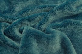 Tissu Micropolaire Doudou Uni Bleu Canard -Au Mètre
