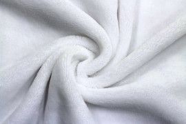 Tissu Micropolaire Doudou Uni Blanc -Coupon de 3 mètres