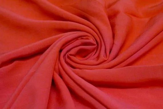 Tissu Voile Uni 100% Viscose Rouge Coupon de 3 metres