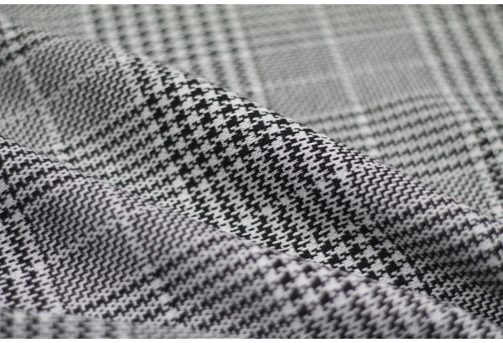 Tissu Lainage Prince de Galles Gris Clair -Au Mètre