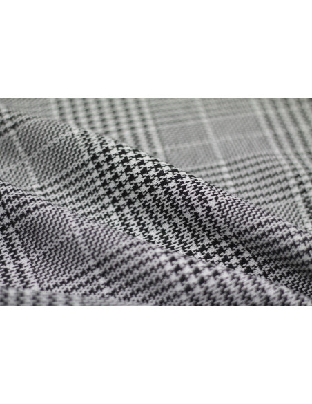 Tissu Lainage Prince de Galles Gris Clair -Au Mètre