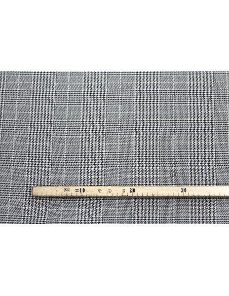 Tissu Lainage Prince de Galles Gris Clair -Au Mètre