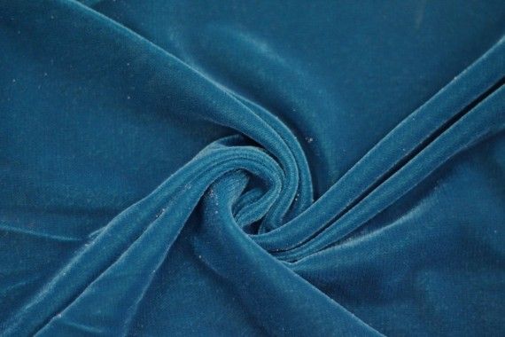 Tissu Velours Velvet Brillant Turquoise foncé -Au Mètre