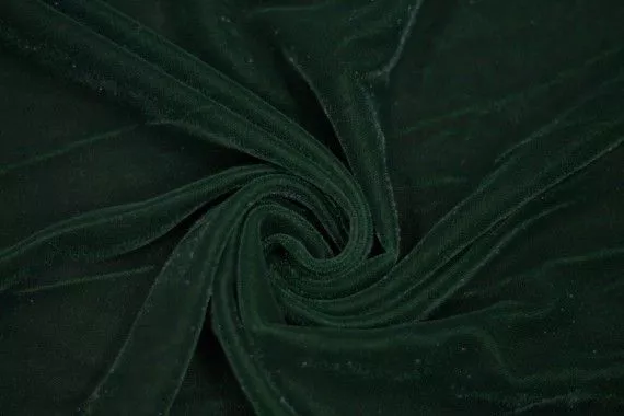 Tissu Velours Velvet Brillant Vert Foncé -Au Mètre
