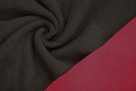 Tissu Polaire Double Face Noir/Rouge -Au Metre