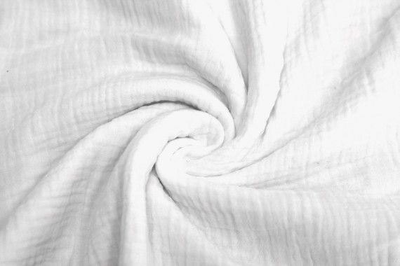 Tissu Double Gaze Blanc -Au Mètre 