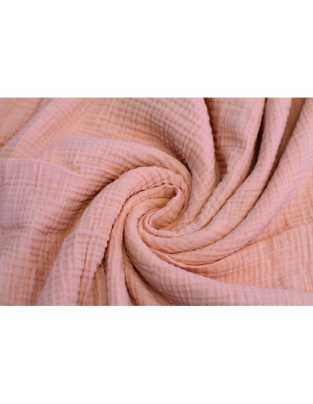 Tissu Double Gaze Saumon -Au Mètre