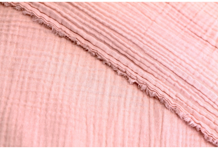 Tissu Double Gaze Saumon -Au Mètre