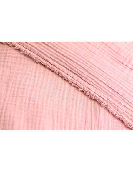 Tissu Double Gaze Saumon -Au Mètre