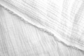 Tissu Double Gaze Blanc -Coupon de 3 mètres