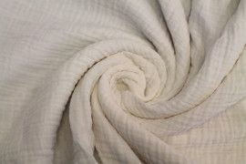 Tissu Double Gaze Blanc Cassé -Coupon de 3 mètres