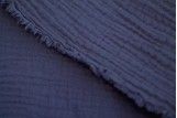 Tissu Double Gaze Bleu Ardoise -Coupon de 3 mètres 