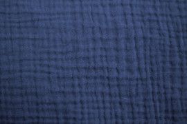 Tissu Double Gaze Bleu Moyen -Coupon de 3 mètres 