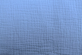 Tissu Double Gaze Bleu Ciel -Coupon de 3 mètres