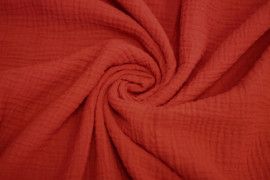 Tissu Double Gaze Rouge -Coupon de 3 metres
