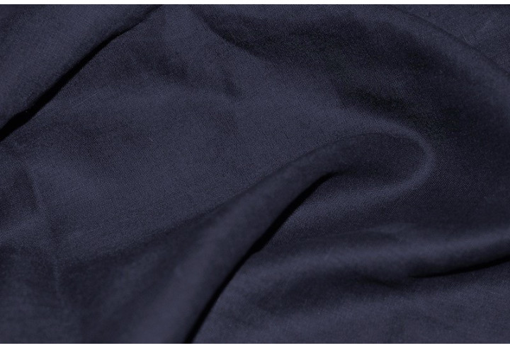 Tissu Lin Uni Marine 100% -Au Mètre