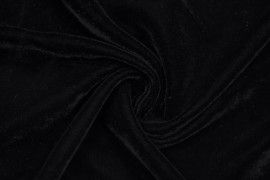 Tissu Velours Velvet Uni Noir -Coupon de 3 mètres