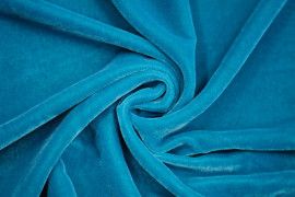 Tissu Velours Velvet Uni Turquoise -Au Mètre