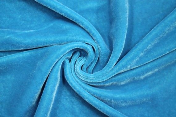 Tissu Velours Velvet Uni Turquoise clair -Au Mètre